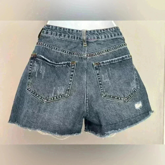 Nature Denim Distressed Button Fly Denim Short (533) - Picture 3 of 10